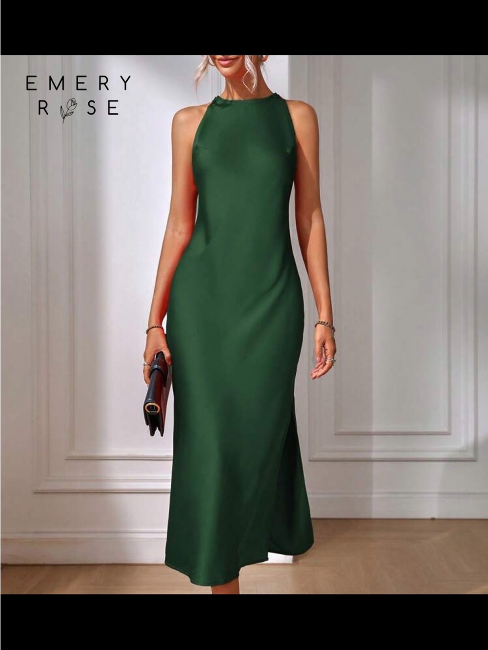 Sleeveless Emerald Green Midi Dress